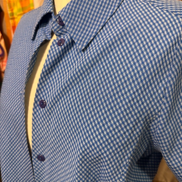 Fred David Blue Gingham woman’s Shirt - Picture 2 of 4
